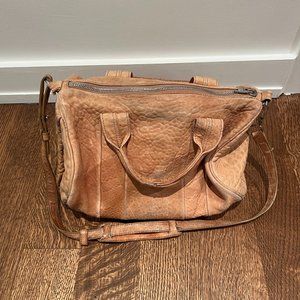 Alexander Wang | Tan/Silver Rocco Y2K Pebbled Leather Studded Duffle Bag Small